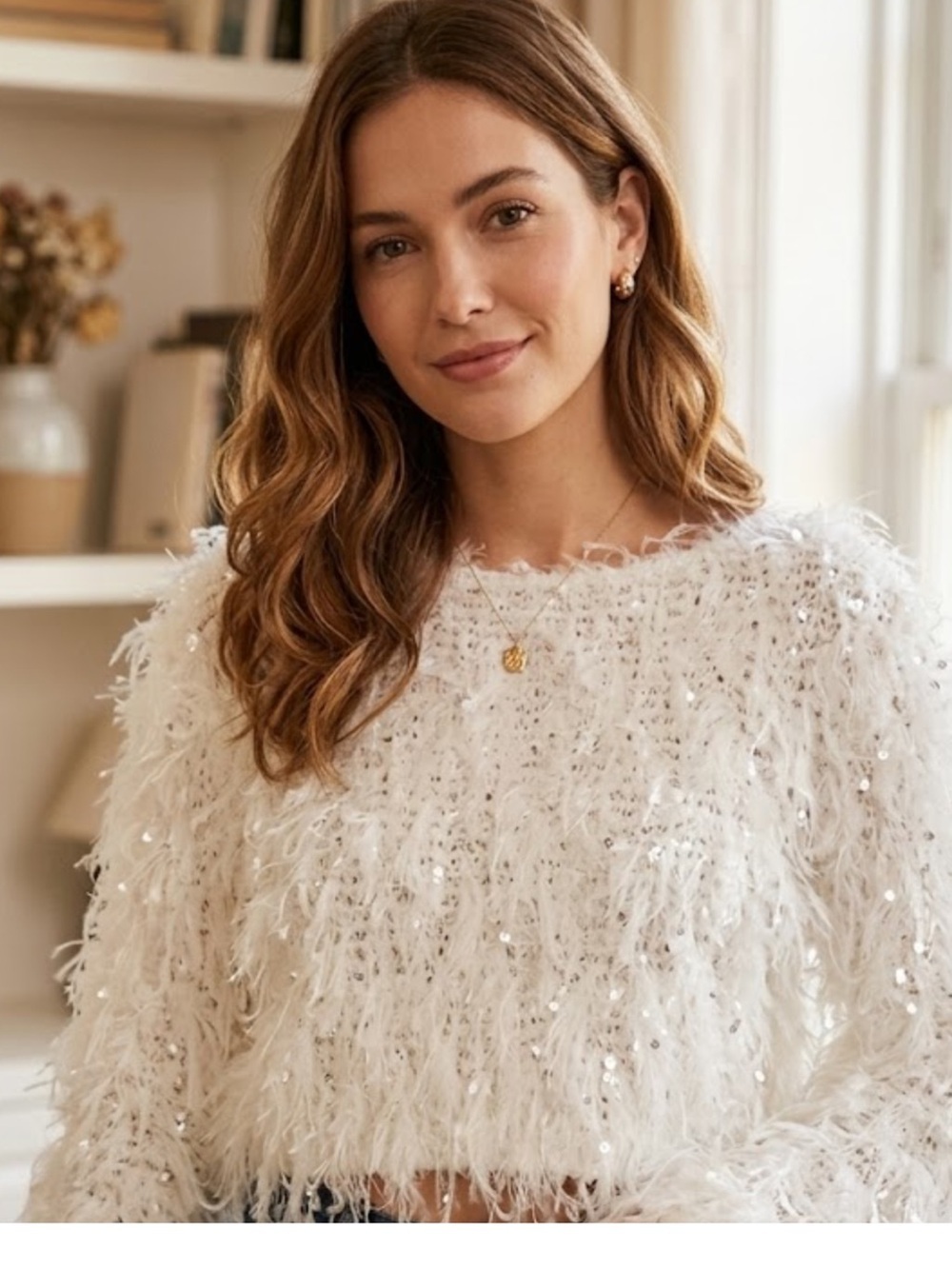 Altar'd State Cream Textured Sweater
